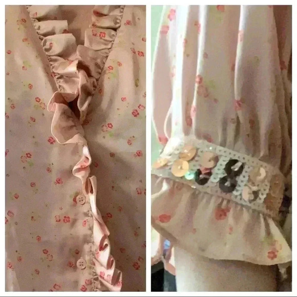 Manoush 3/4 sleeve ruffled floral blouse - Picture 4 of 12